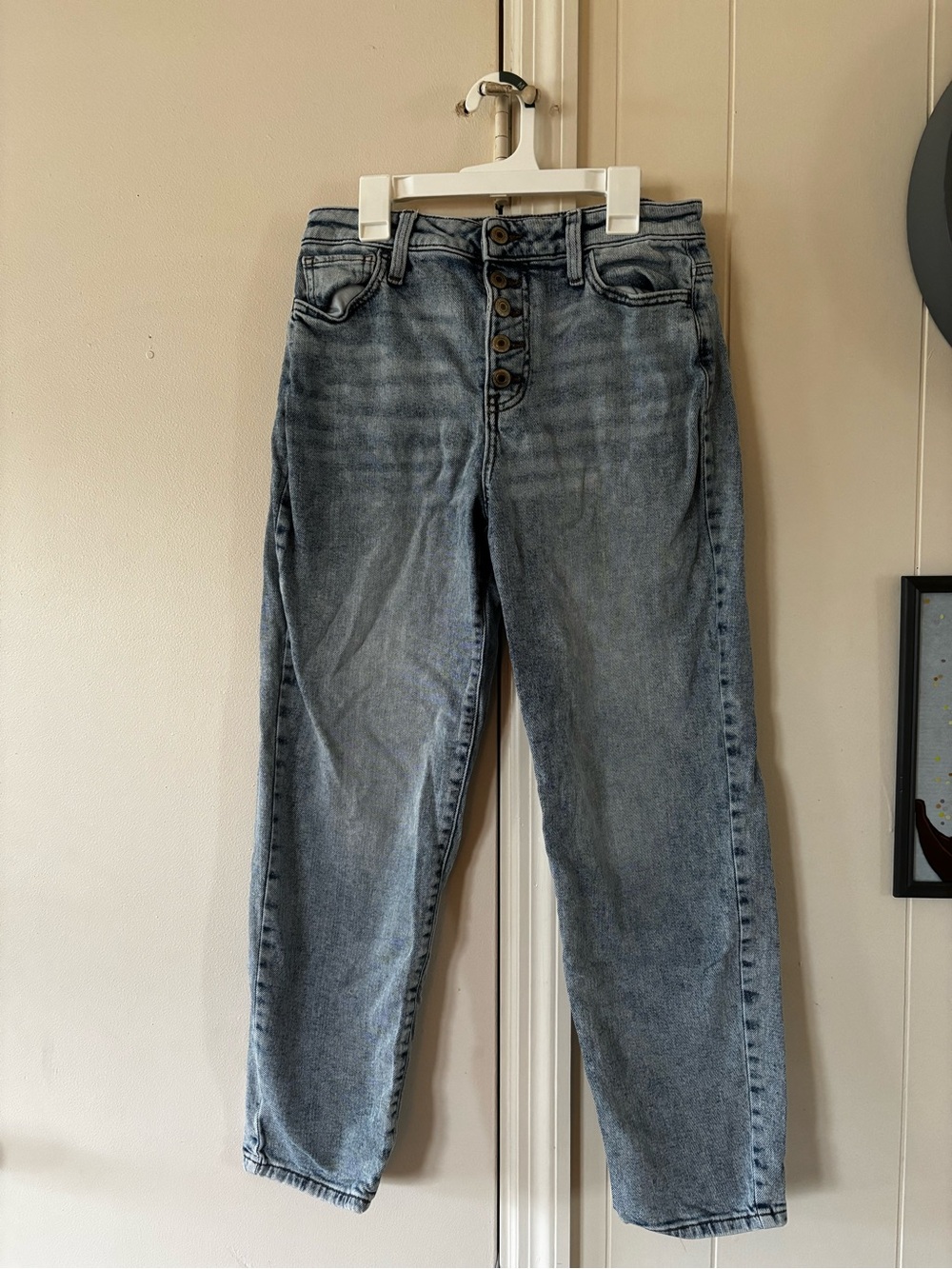 SO High-Rise Button-Front Jeans - Faded Blue